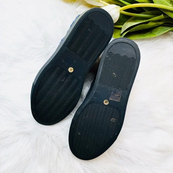 Diane B. Milano Blue Suede & Shearling Sneakers - Picture 7 of 8